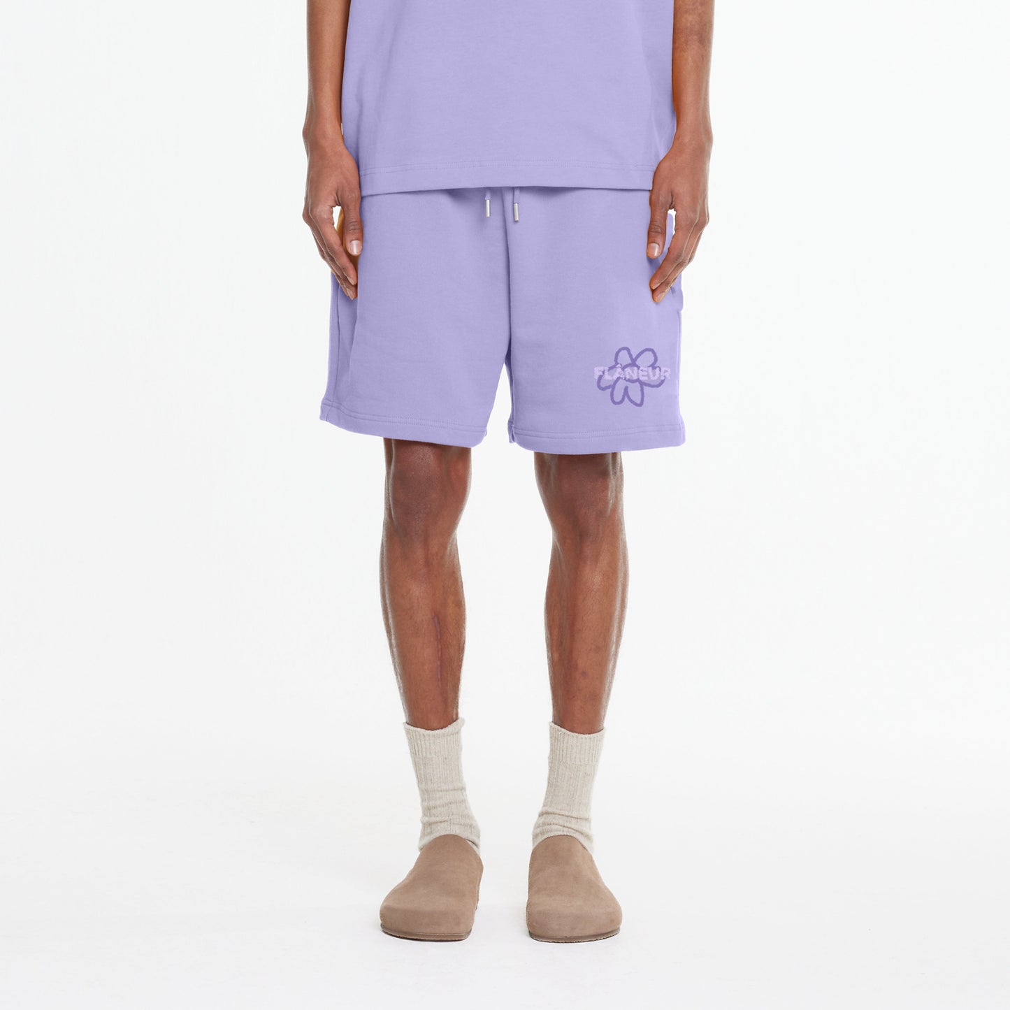 Flower Doodle Shorts Purple