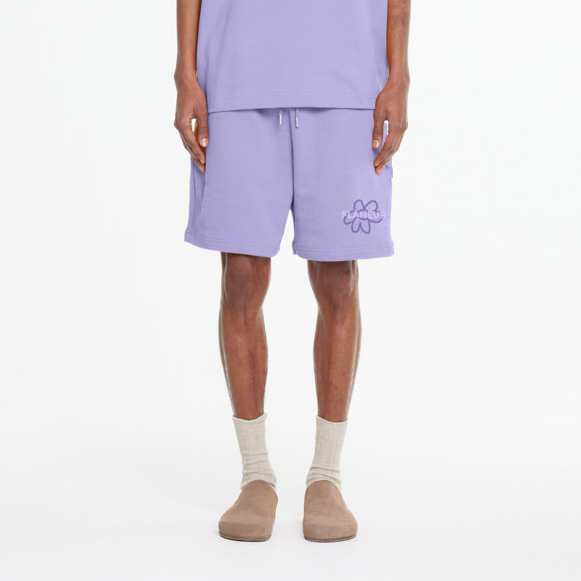 Flower Doodle Shorts Purple