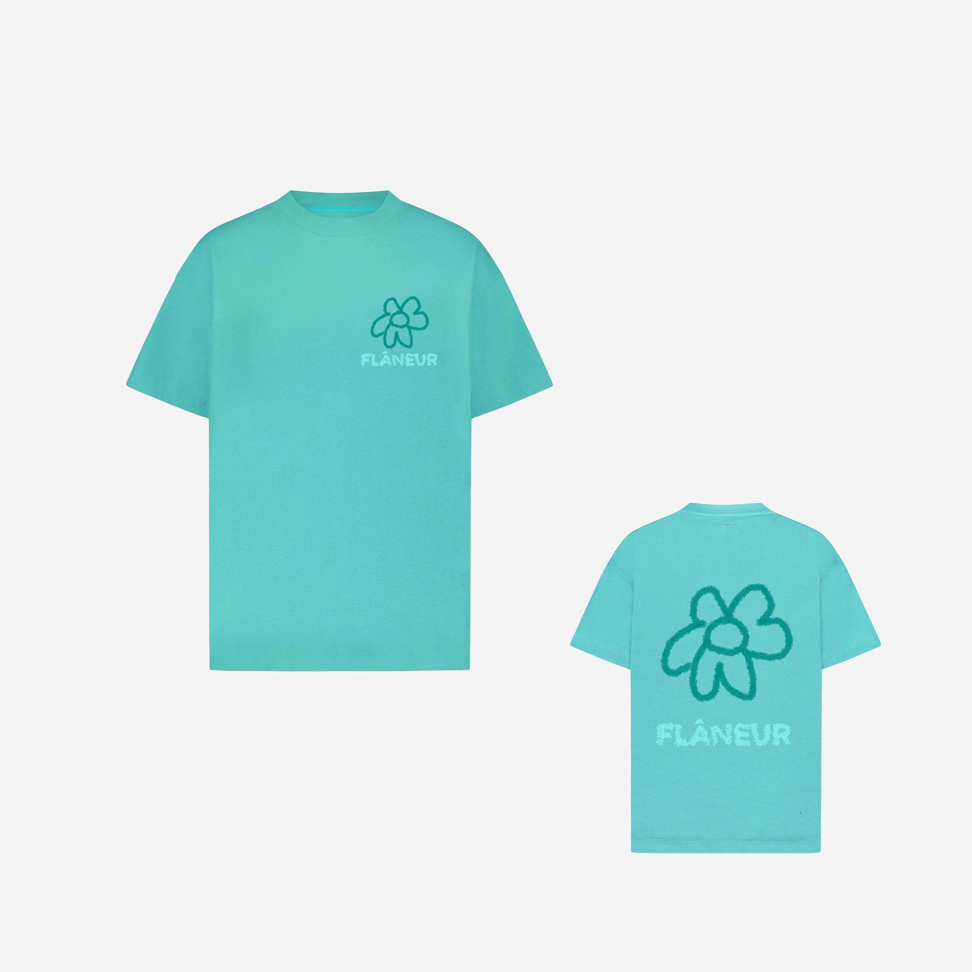 Flower Doodle T-Shirt Green