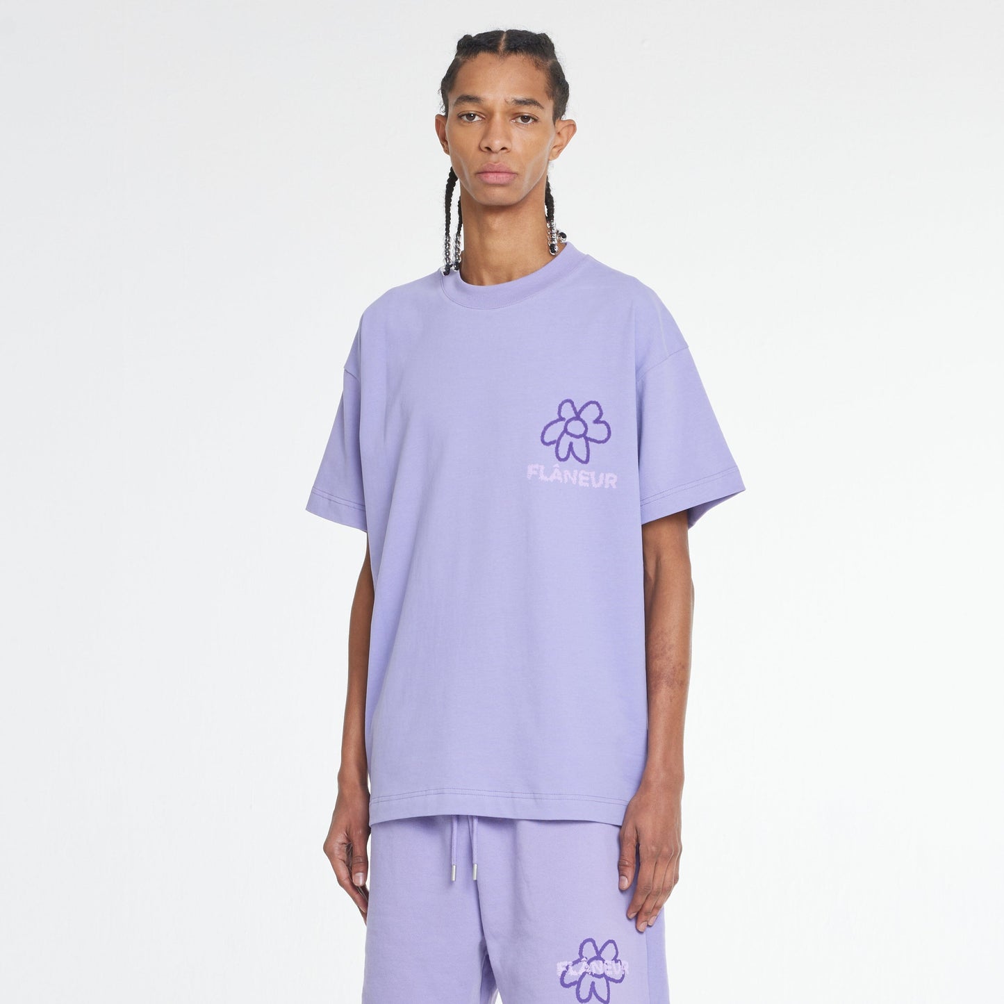 Flower Doodle T-Shirt Purple