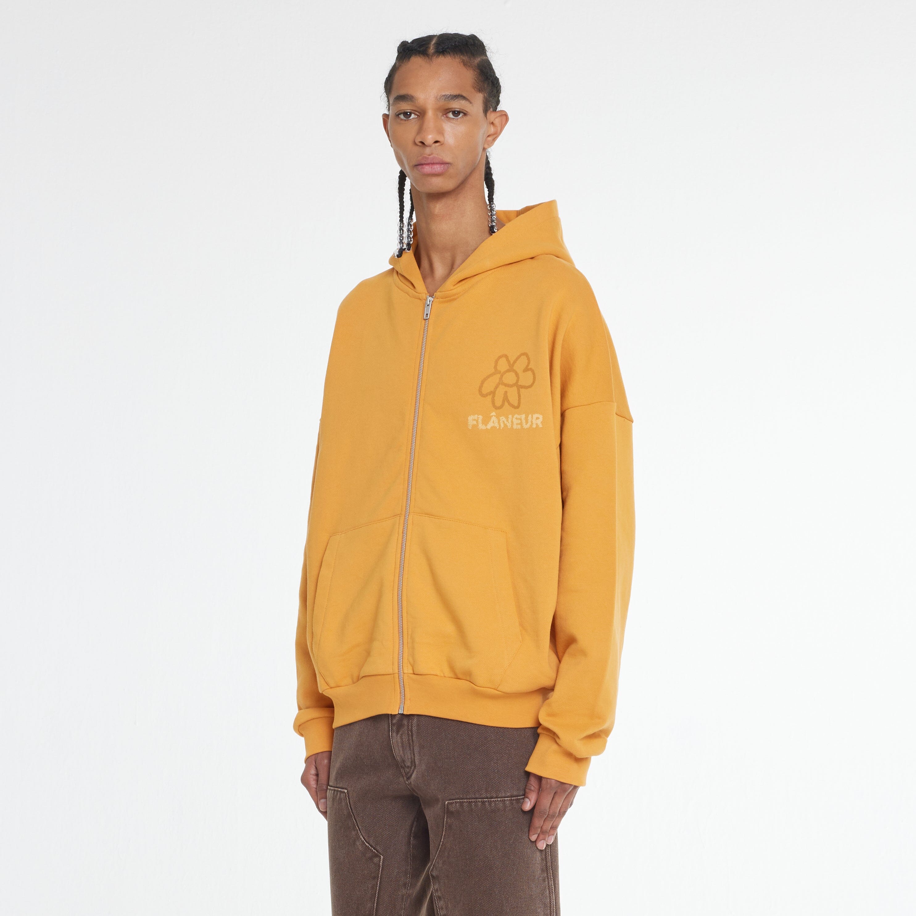 Orange zip up hoodie online