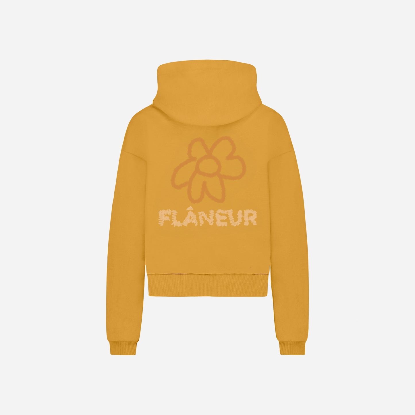 Flower Doodle Zip-up Hoodie Orange