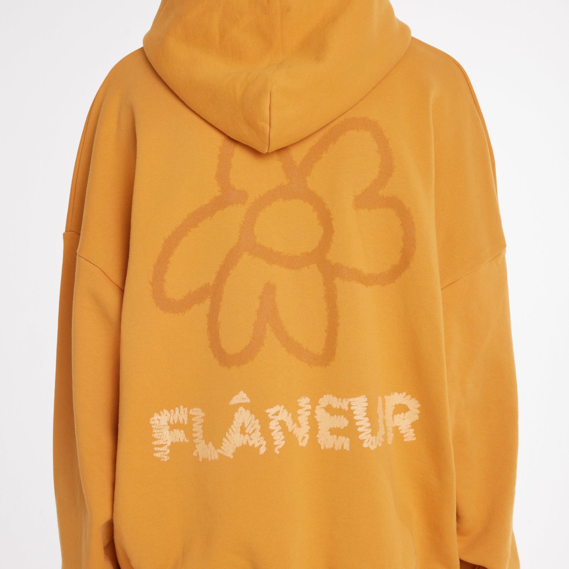 Flower Doodle Zip-up Hoodie Orange