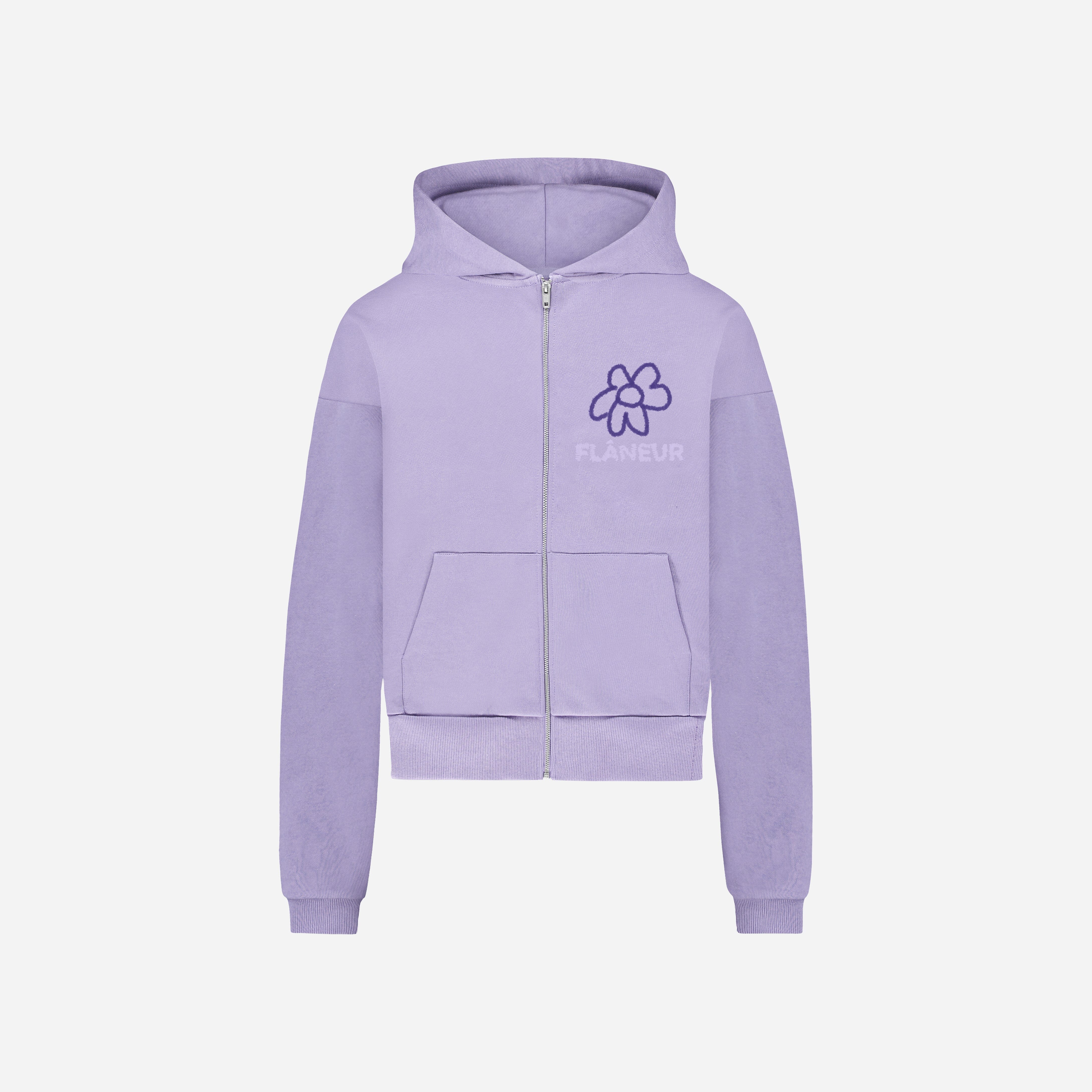 Flower Doodle Zip-Up Hoodie – FLÂNEUR