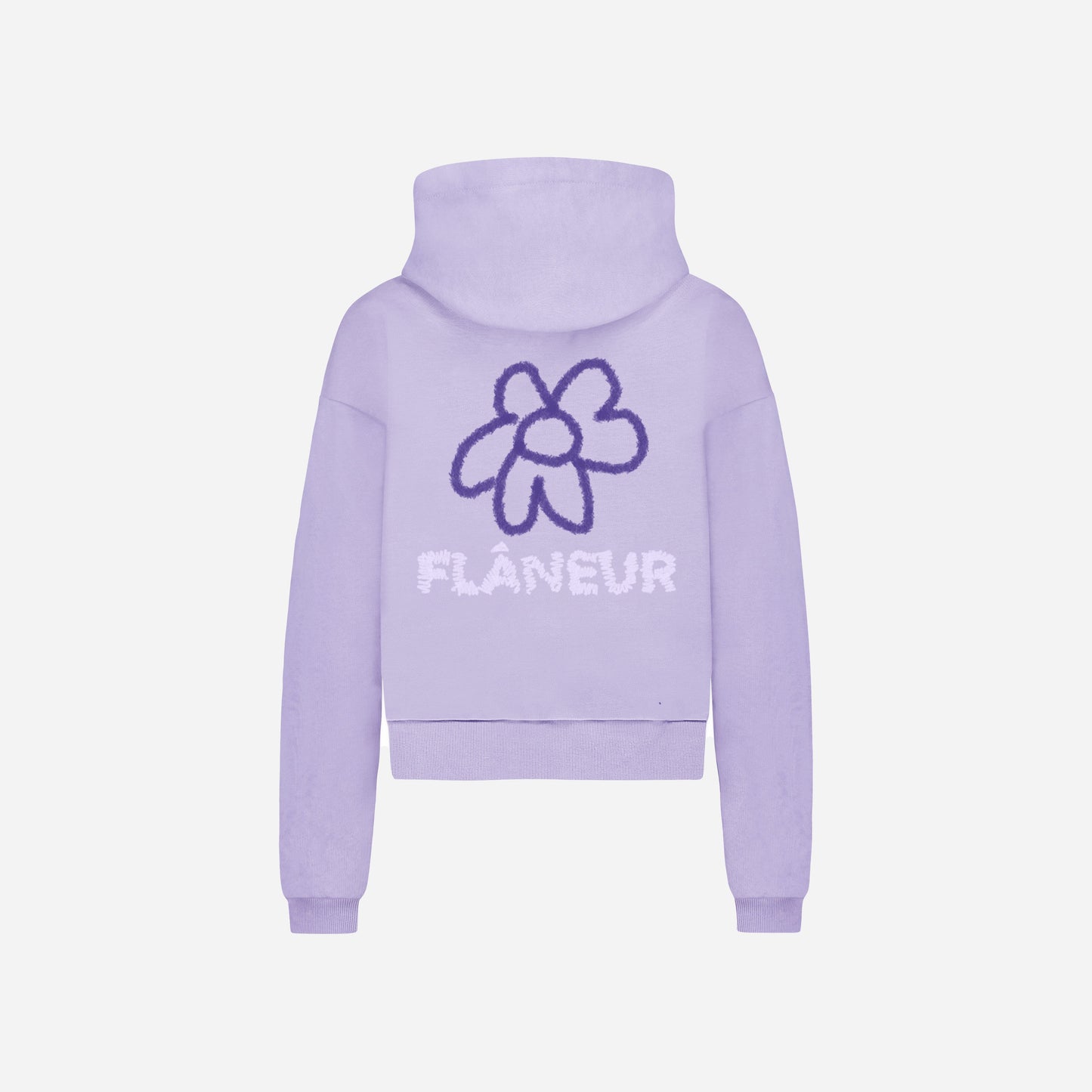 Flower Doodle Zip-up Hoodie Purple