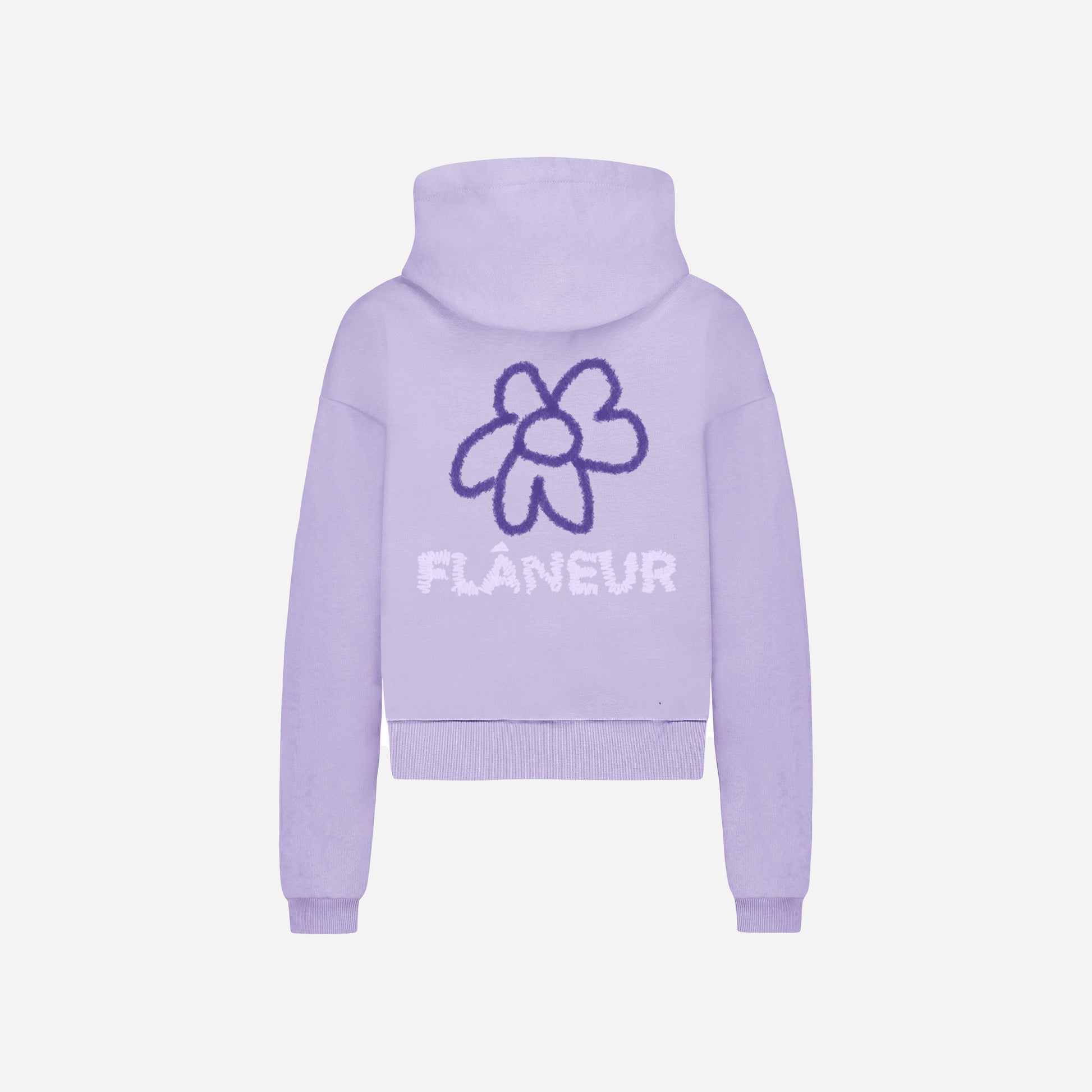 Flower Doodle Zip-up Hoodie Purple