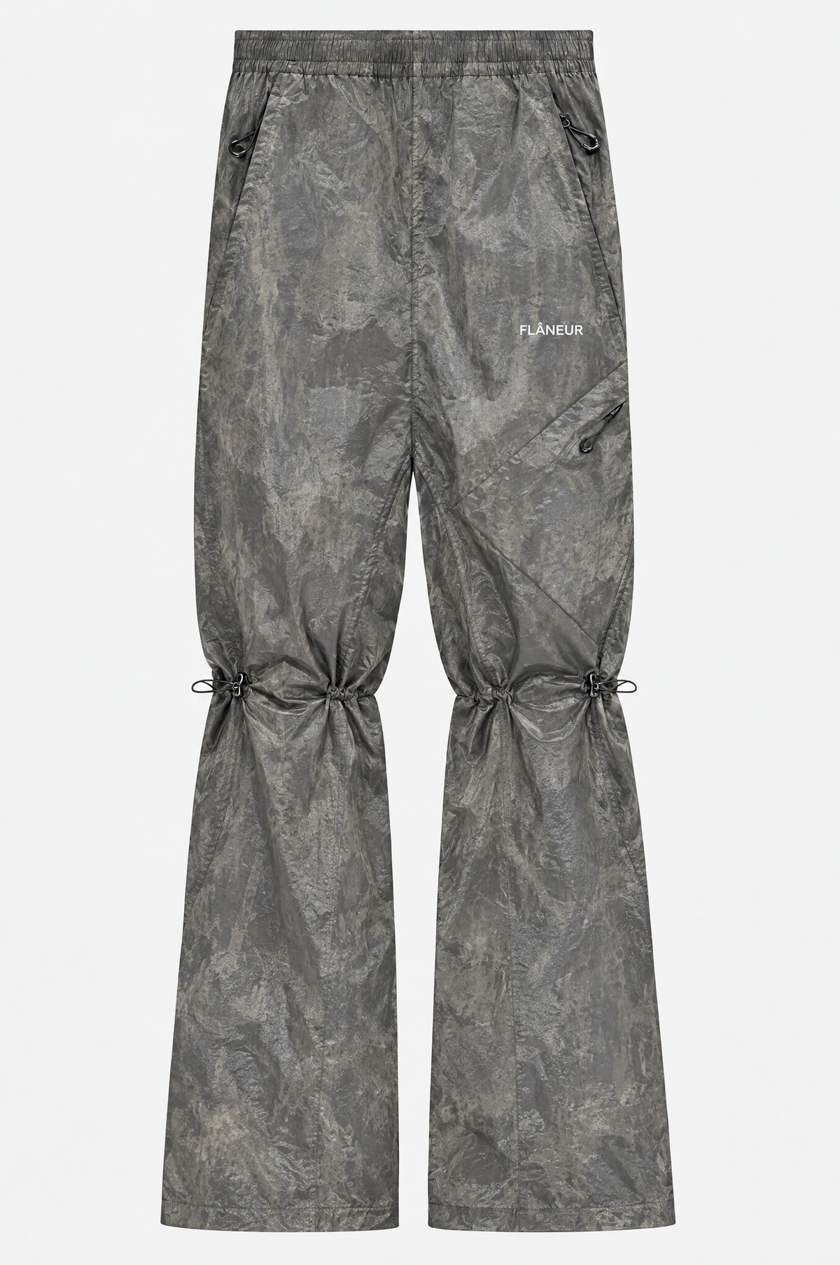 Turtle Nylon Trousers Stone – knee cords pulled for a flared fit