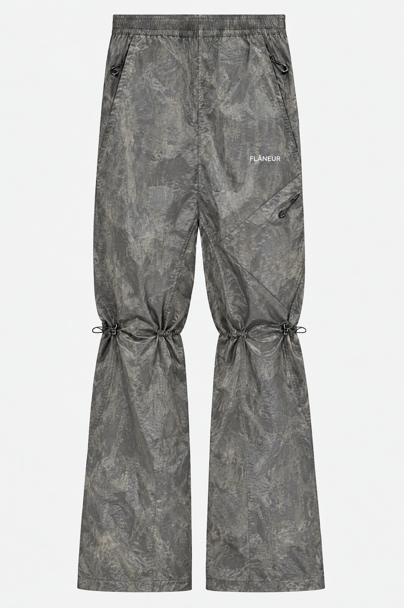 Turtle Nylon Trousers Stone – knee cords pulled for a flared fit