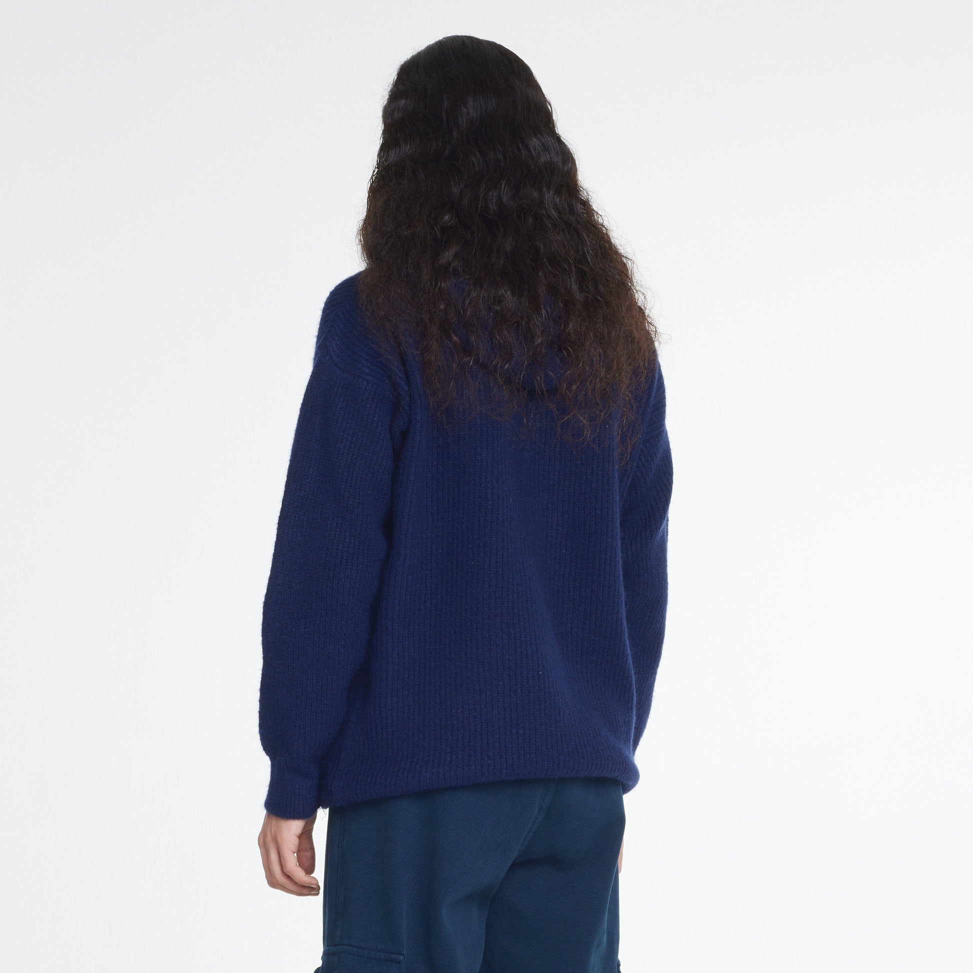 Knitted Logo Hoodie | Navy
