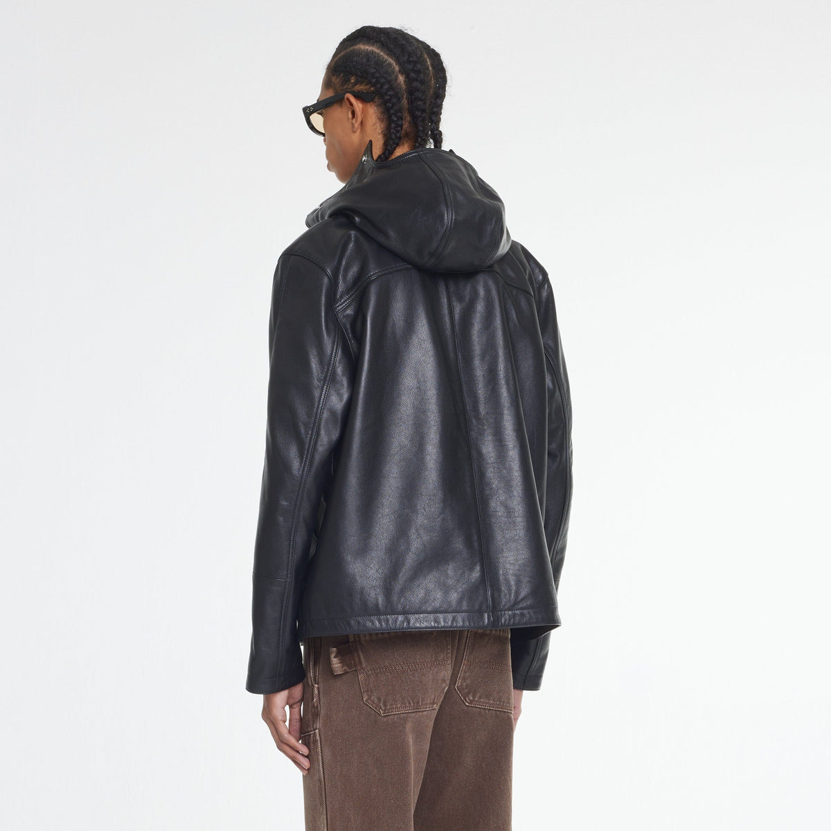 Leather Balaclava Jacket | Black