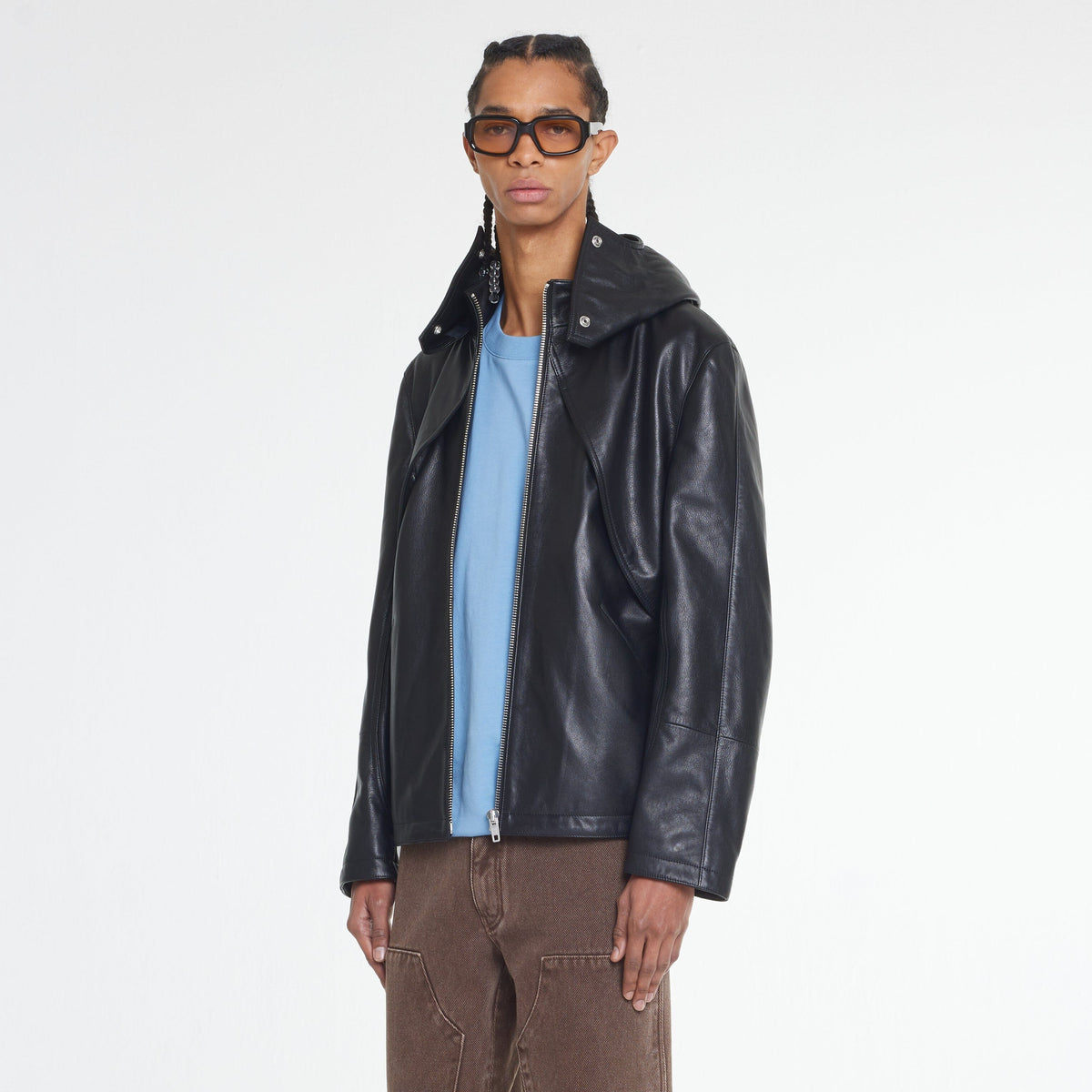 Leather Balaclava Jacket | Black