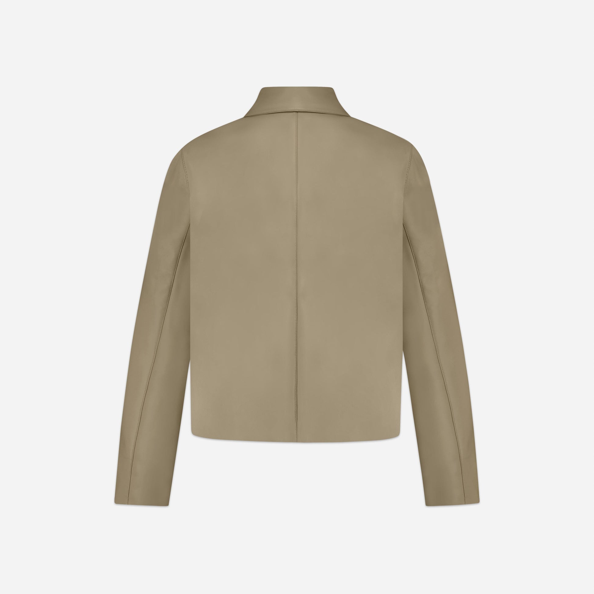 Leather Blouson Worker Jacket | Beige