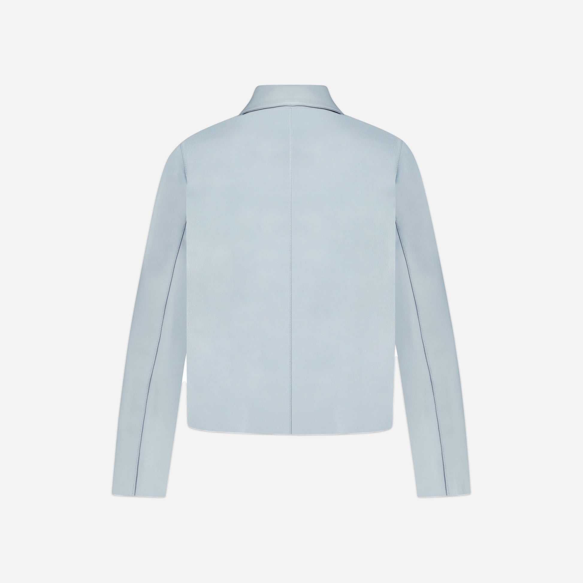 Leather Blouson Worker Jacket Blue