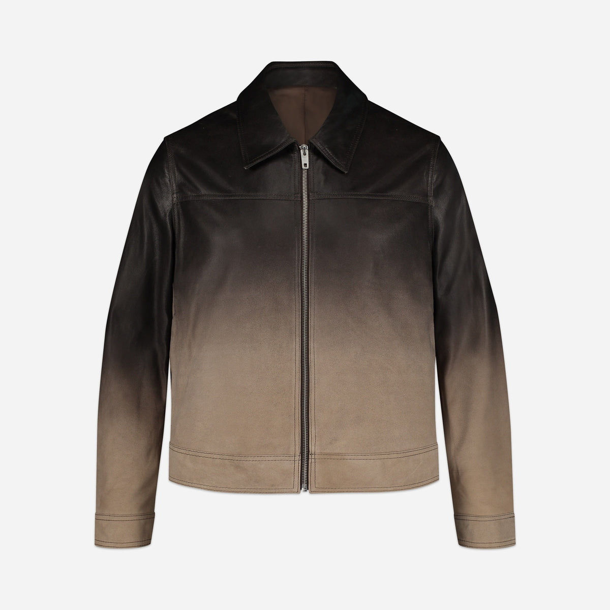Leather Moto Jacket | Faded Brown