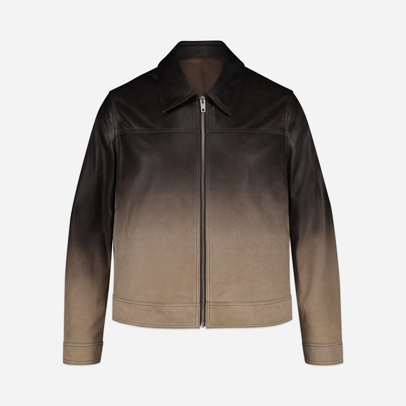 Leather Moto Jacket | Faded Brown