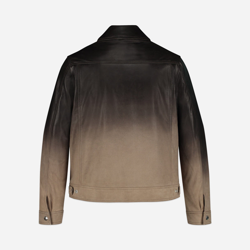 Leather Moto Jacket | Faded Brown