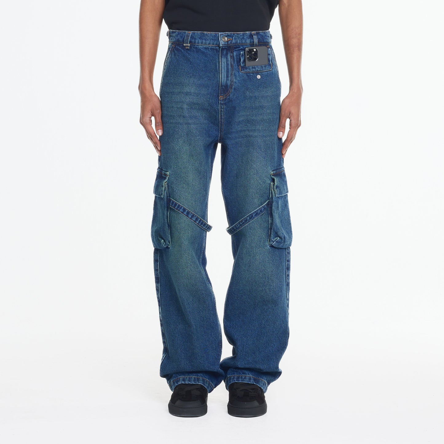 Phone Pocket Cargo Pants Dark Indigo