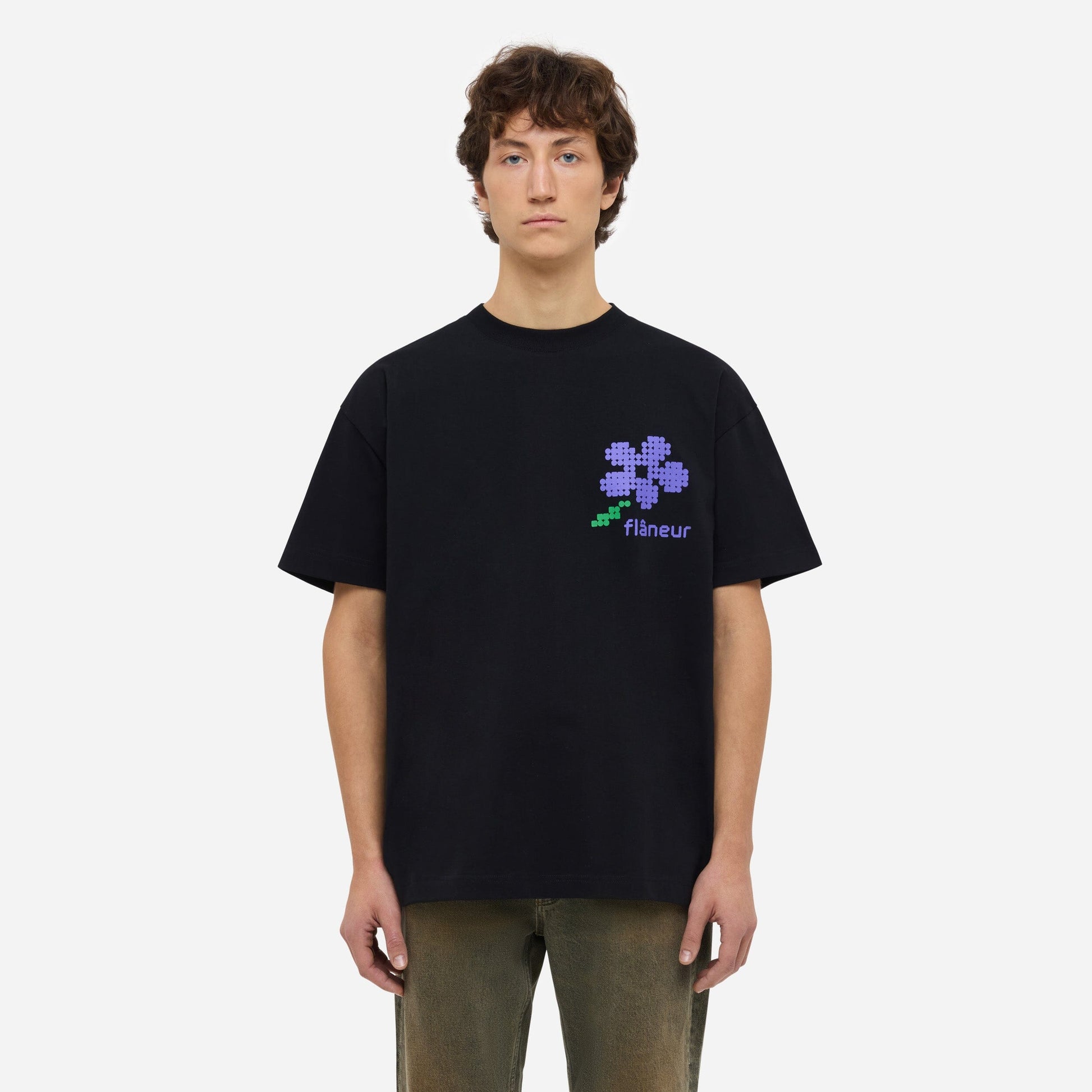 Pixel Flower T-Shirt | Black