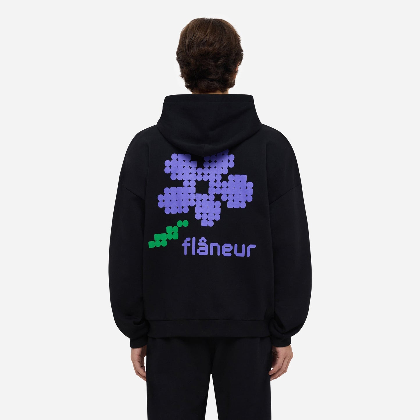Pixel Flower Zip-Up | Black