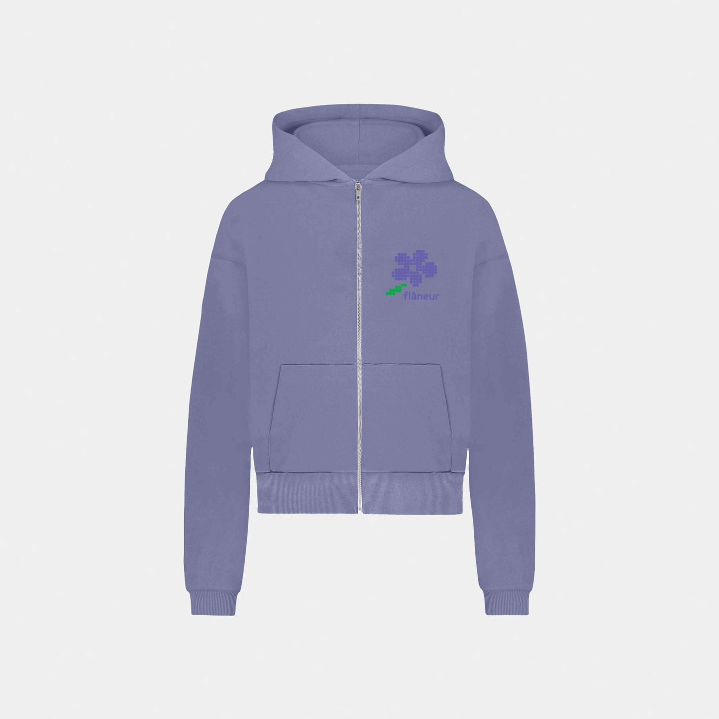 Pixel Flower Zip-Up | Purple