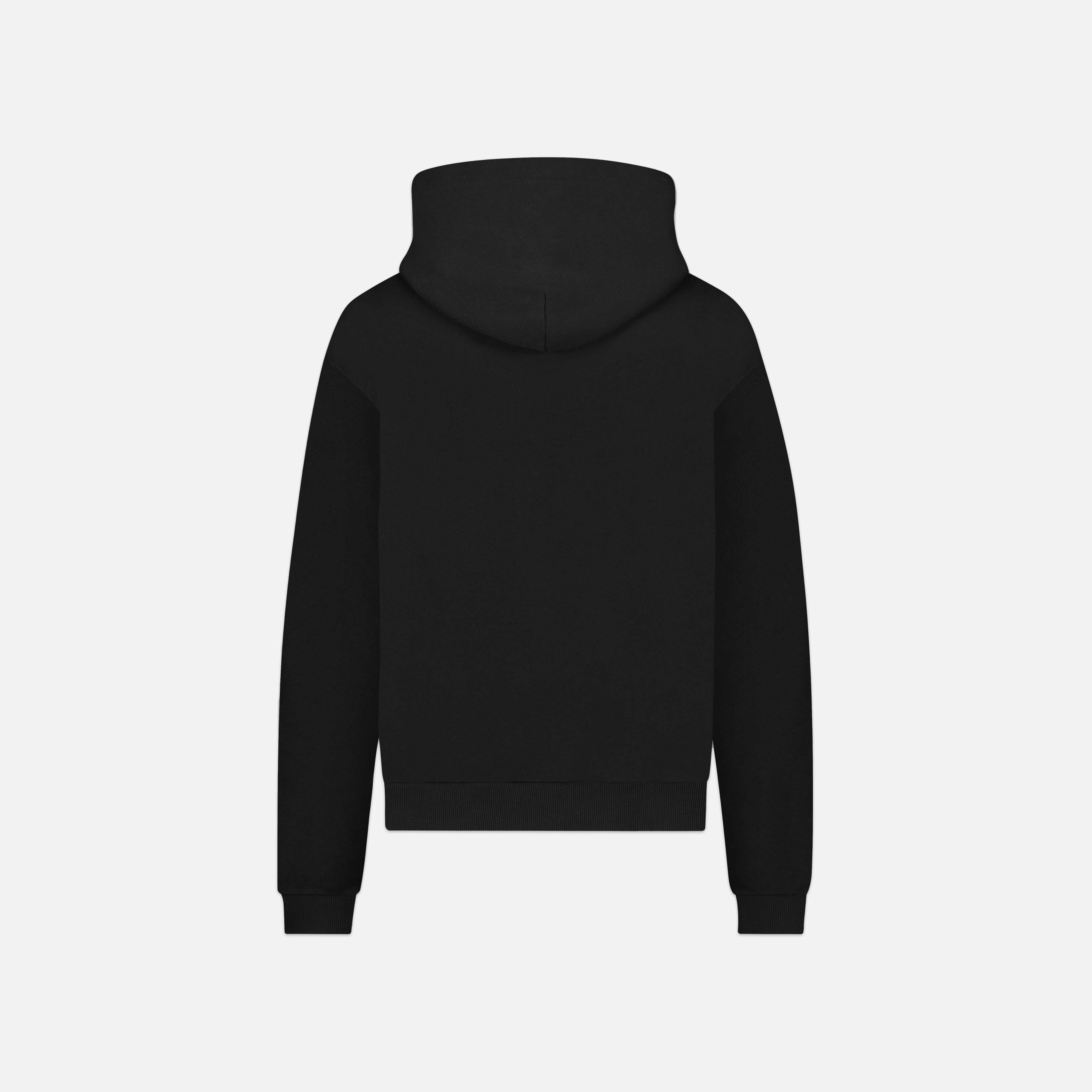 Bedruckter Logo Hoodie Schwarz FLANEUR