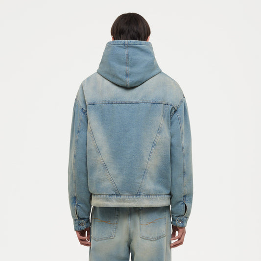 Puffy Denim Hoodie Sand Wash