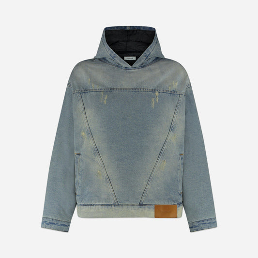 Puffy Denim Hoodie Sand Wash