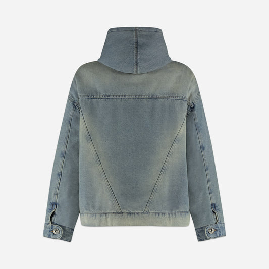 Puffy Denim Hoodie Sand Wash