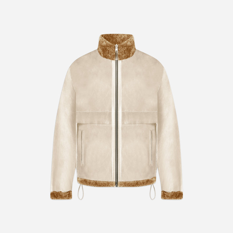 Reversible Shearling Jacket | Creme