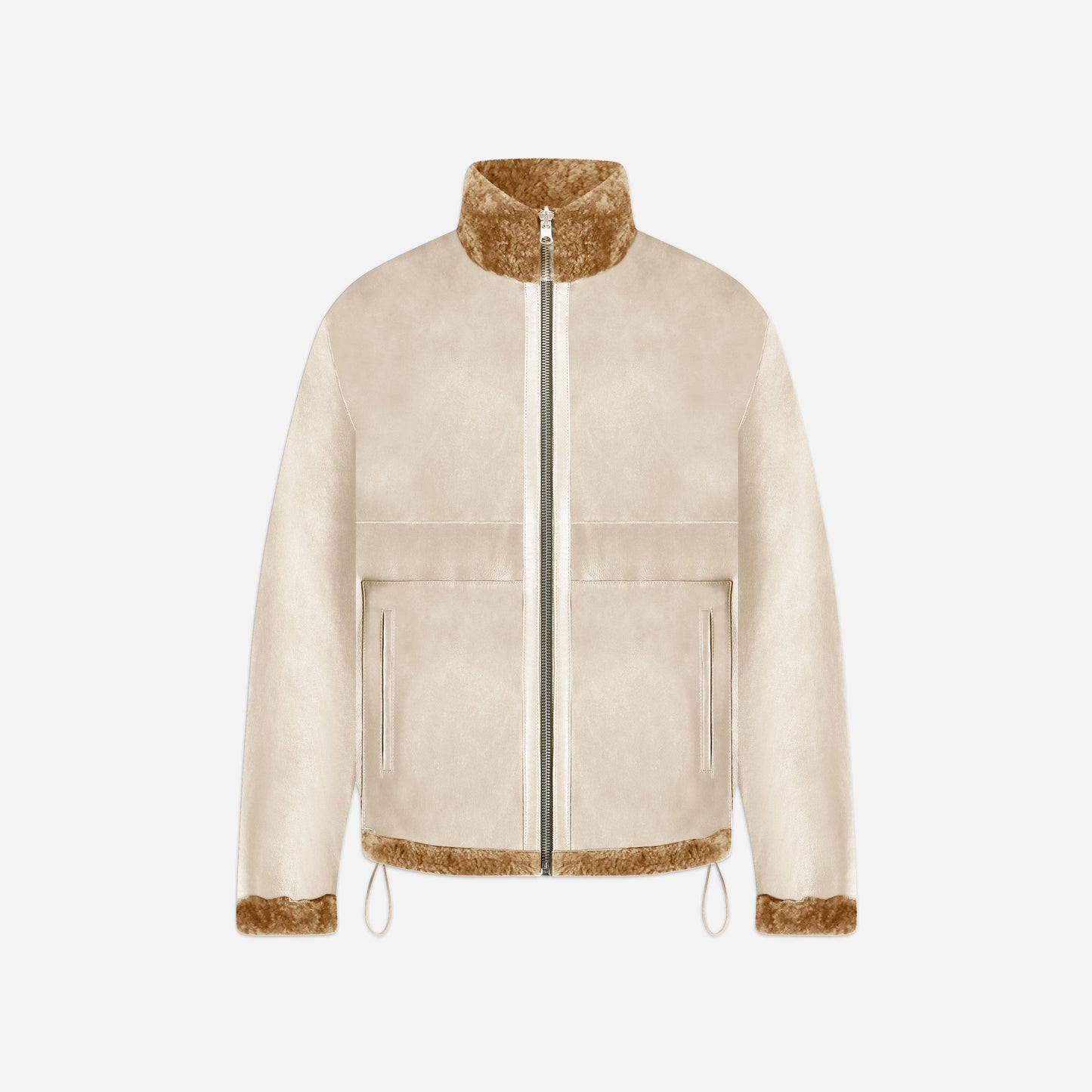 Reversible Shearling Jacket Creme