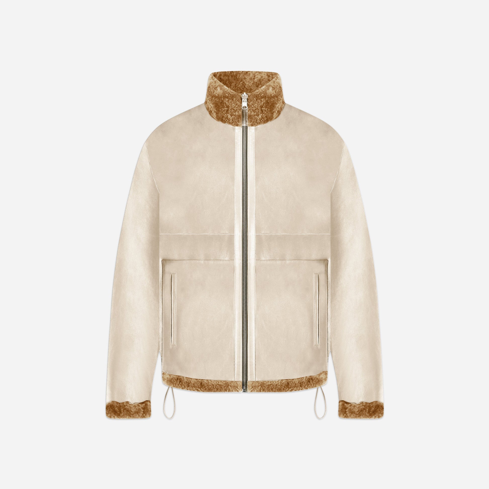 Reversible Shearling Jacket Creme