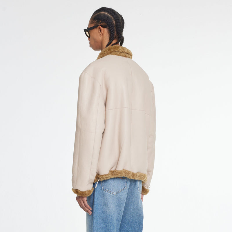 Reversible Shearling Jacket | Creme