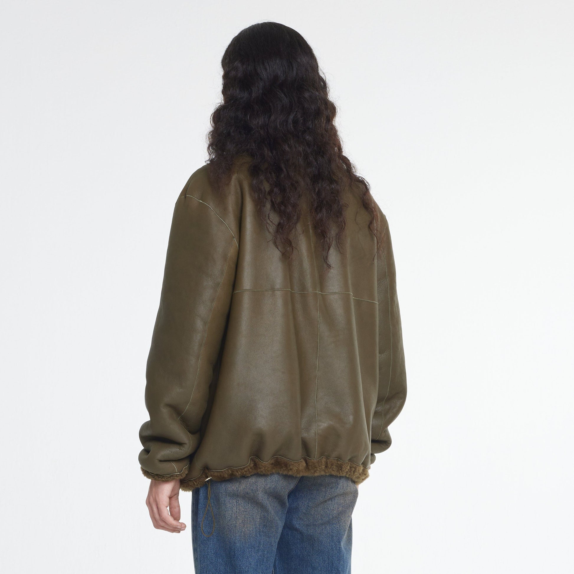 Reversible Shearling Jacket Green