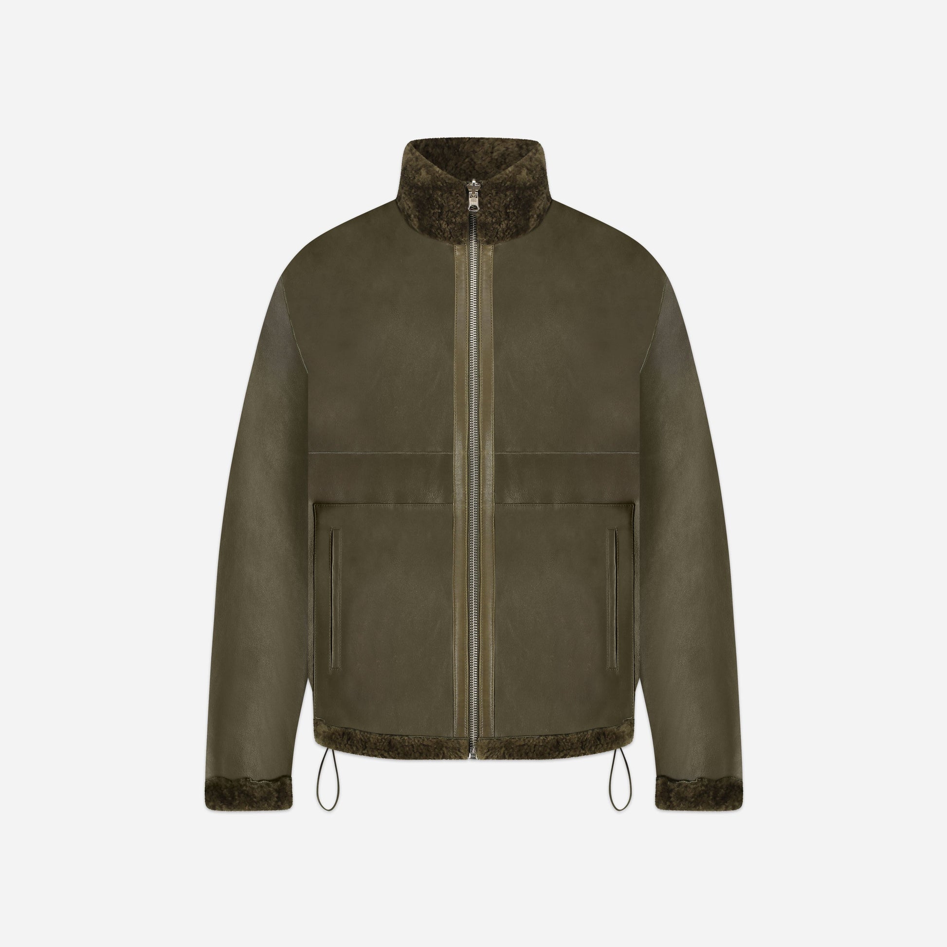 Reversible Shearling Jacket Green