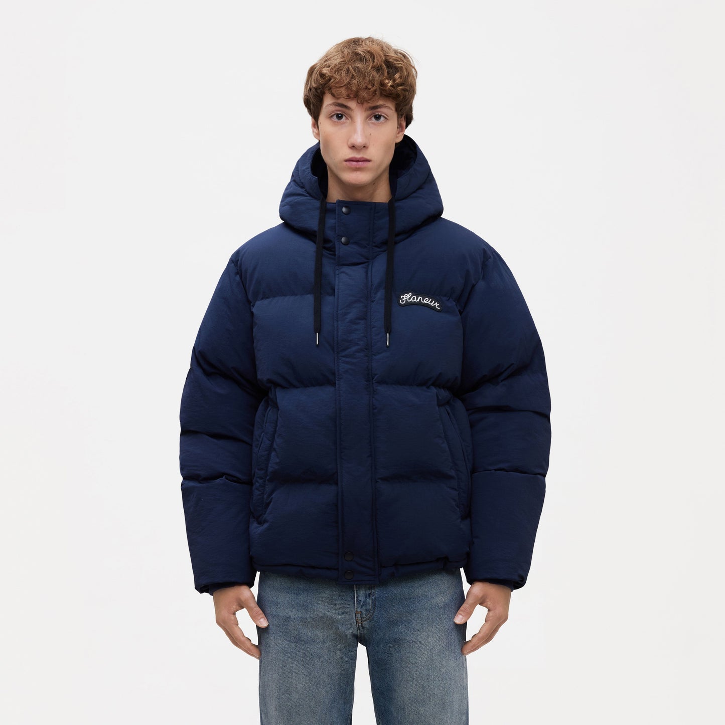 Signature Puffer Jacke Marineblau