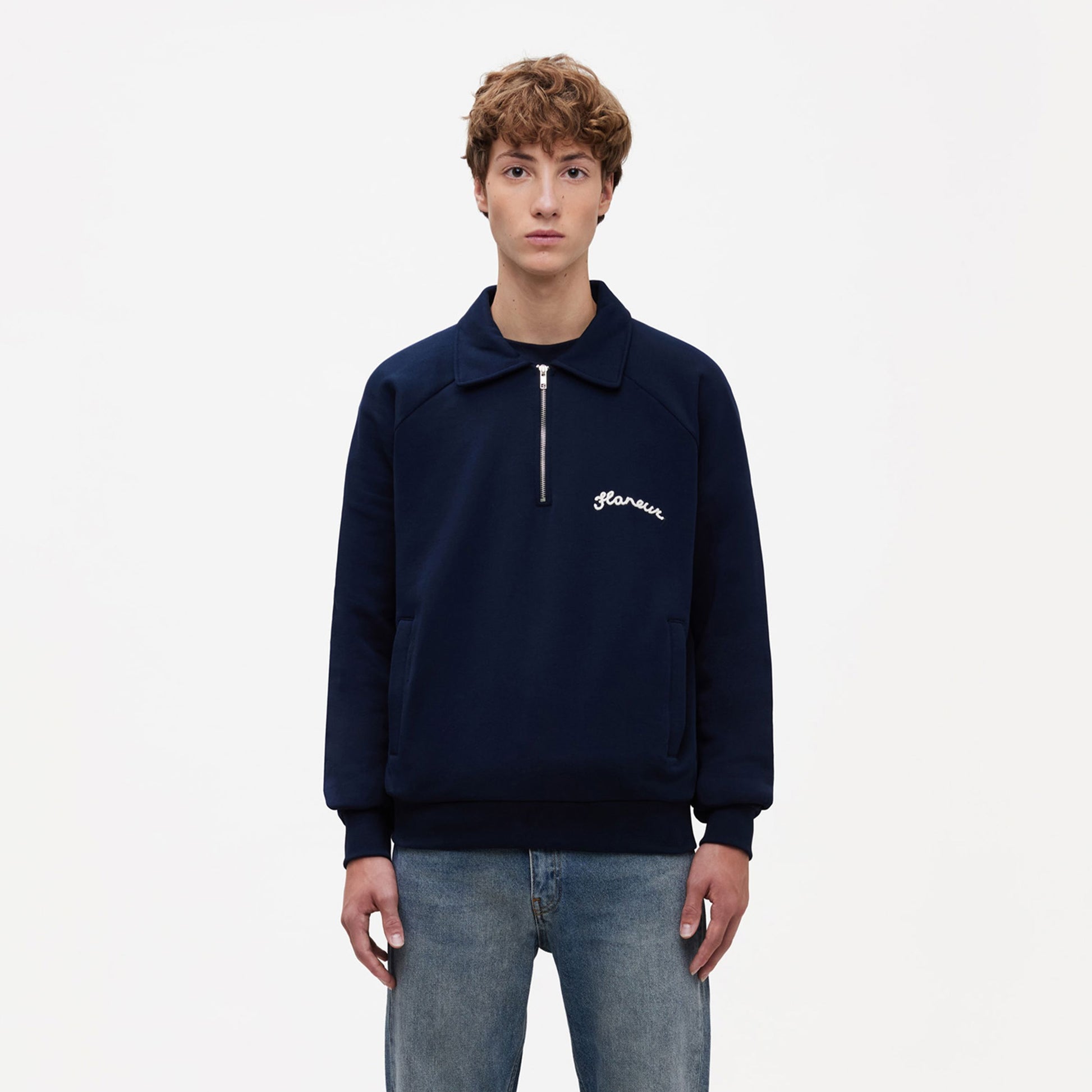 Signature Raglan Half Zip | Navy