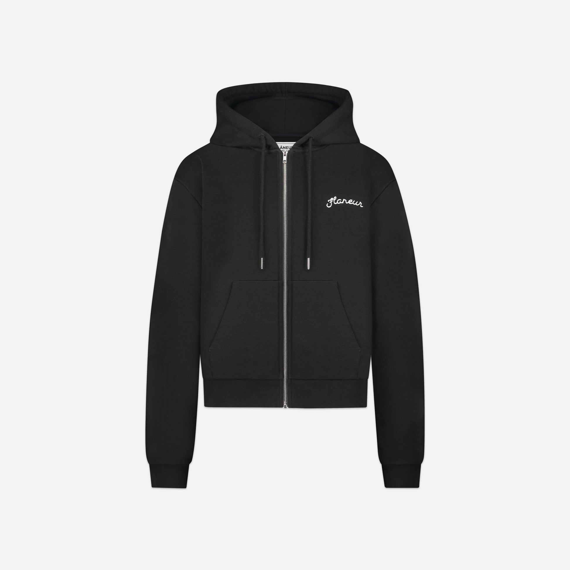 Signature Zip-Up Hoodie Black