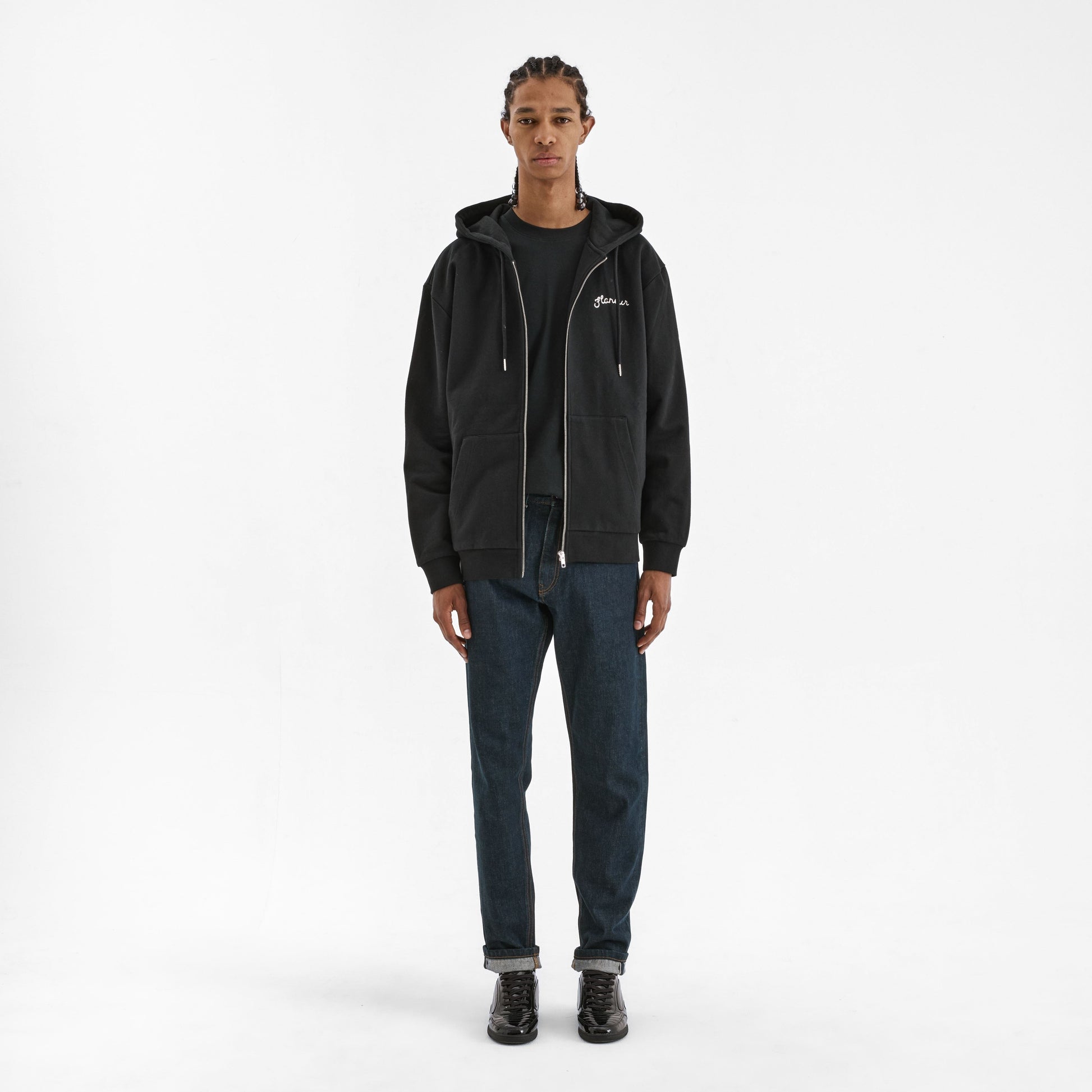 Signature Zip-Up Hoodie | Black