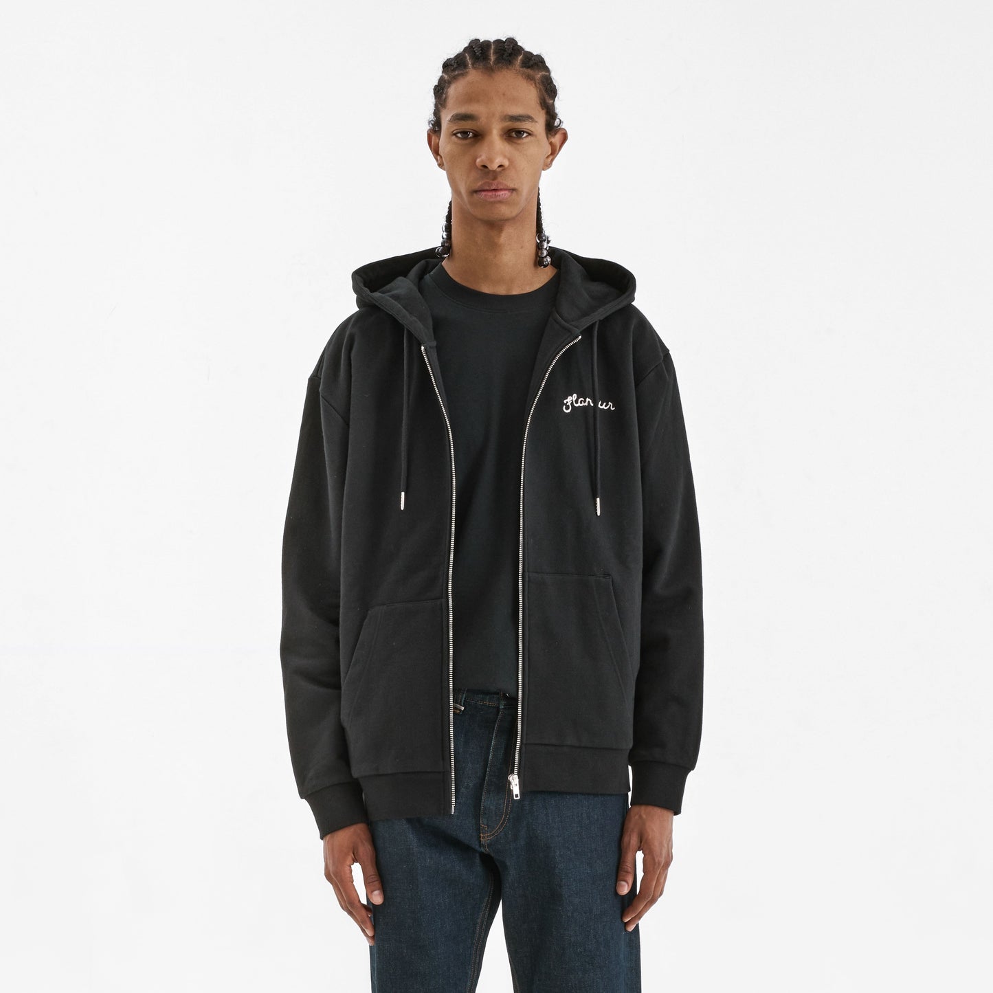 Signature Zip-Up Hoodie | Black