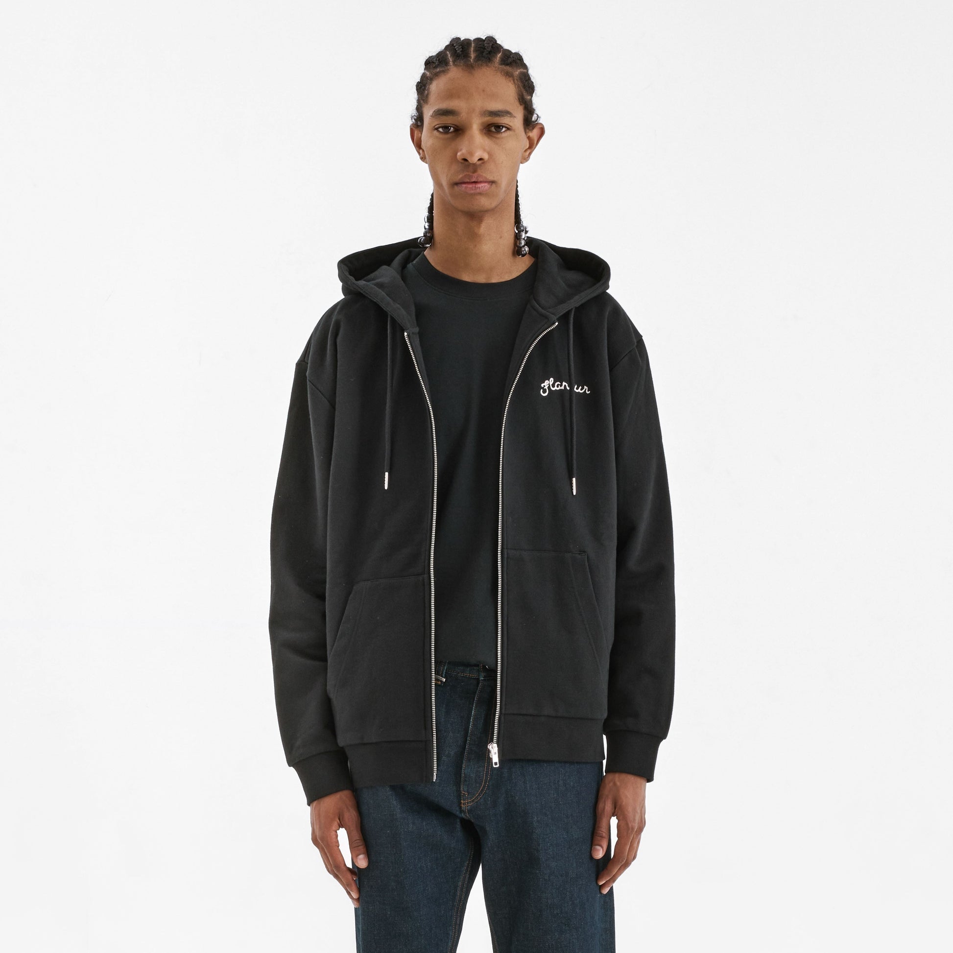 Signature Zip-Up Hoodie | Black