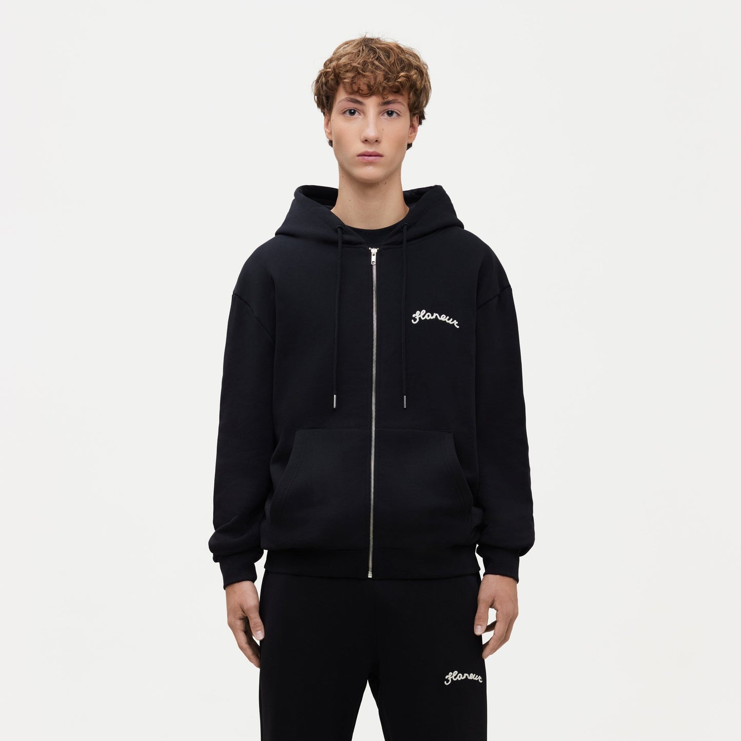 Signature Zip-Up Hoodie Black