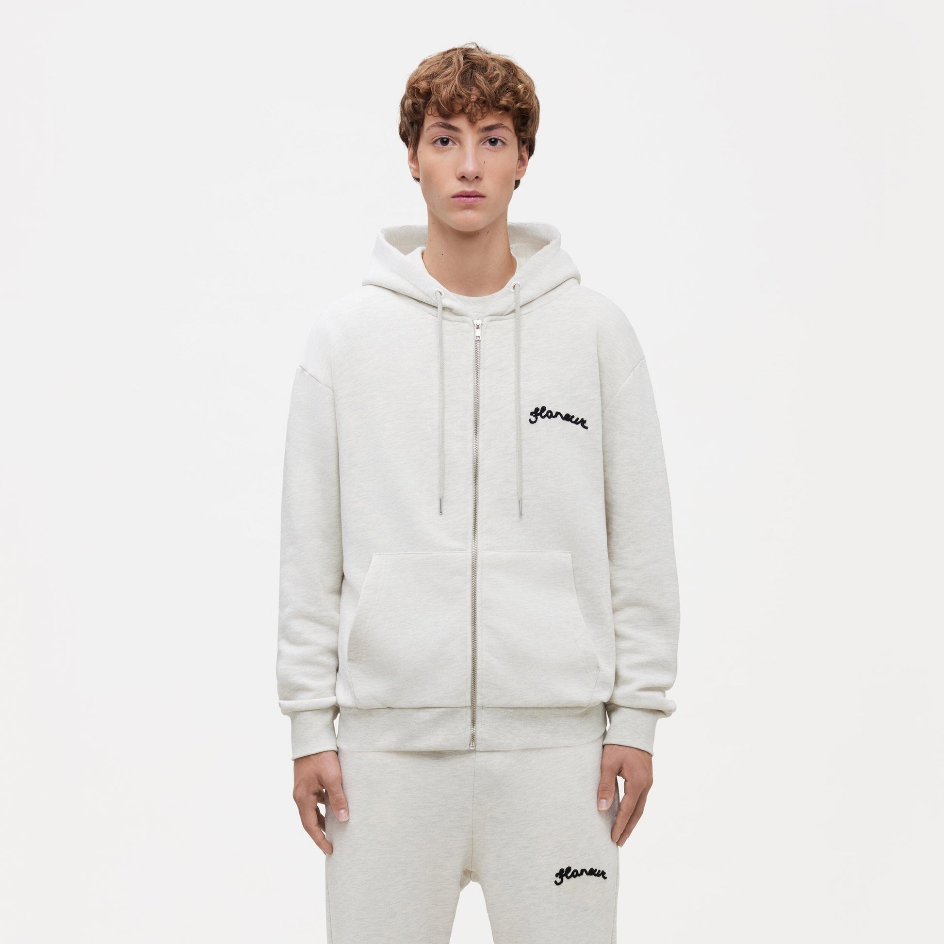 Signature Zip-Up Hoodie | Heather Cool Grey