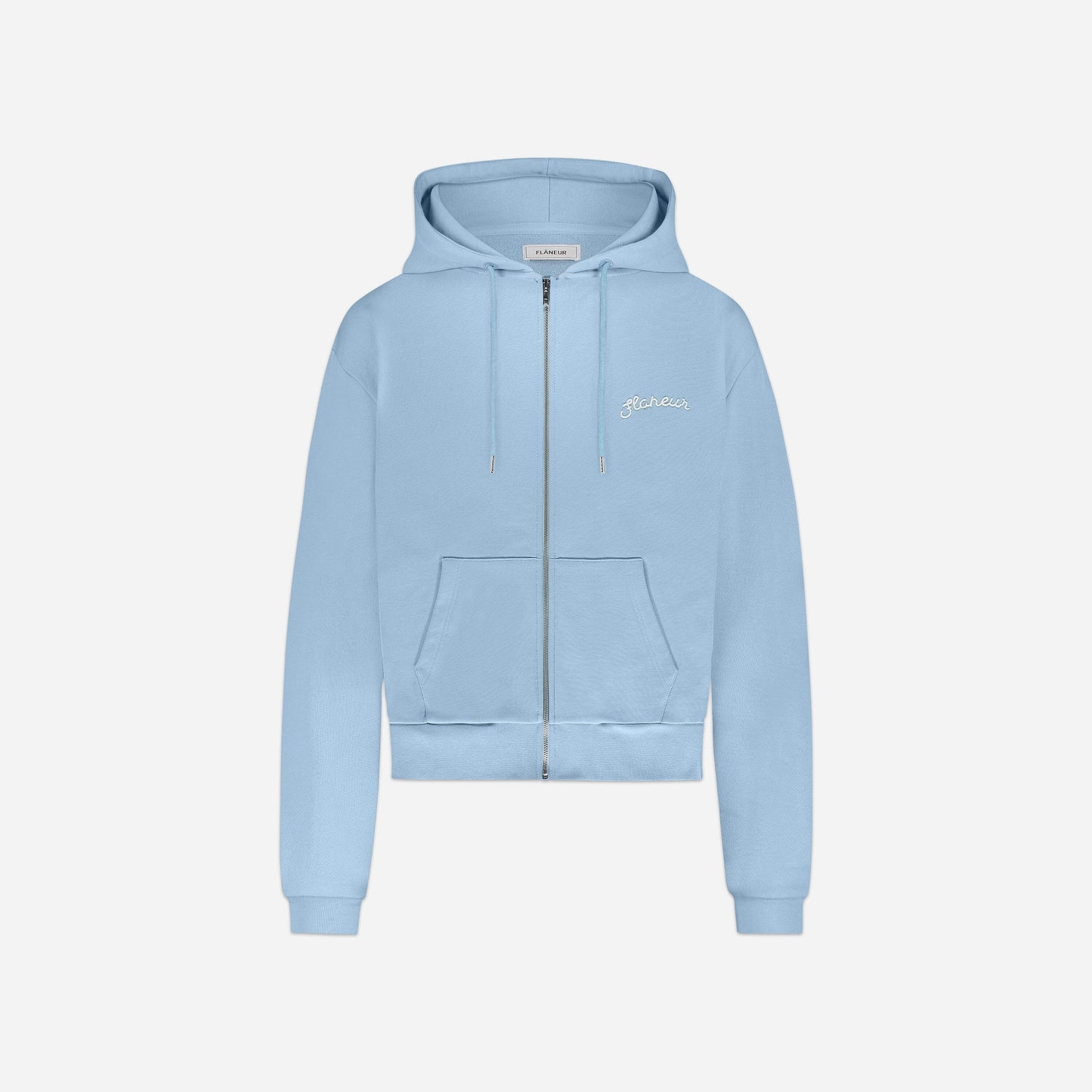 Signature Zip-Up Hoodie | Light Blue