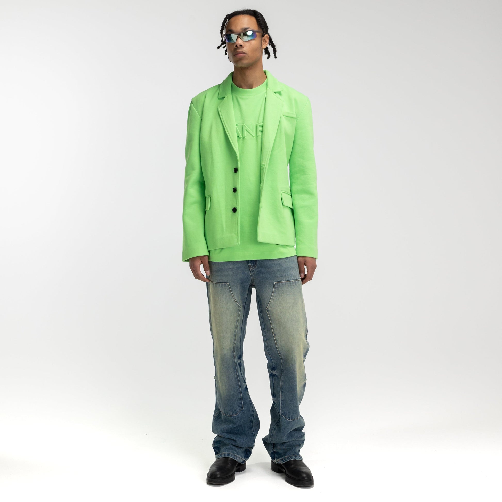 Terry Cotton Blazer | Green
