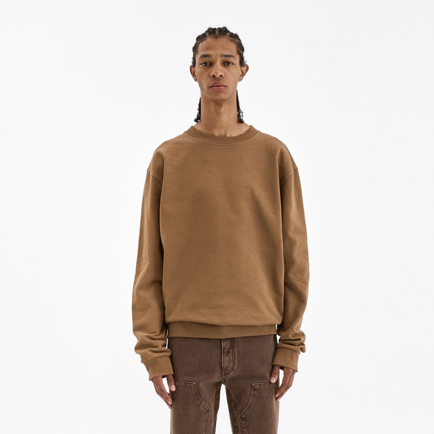 Tonal Logo Sweater | Brown