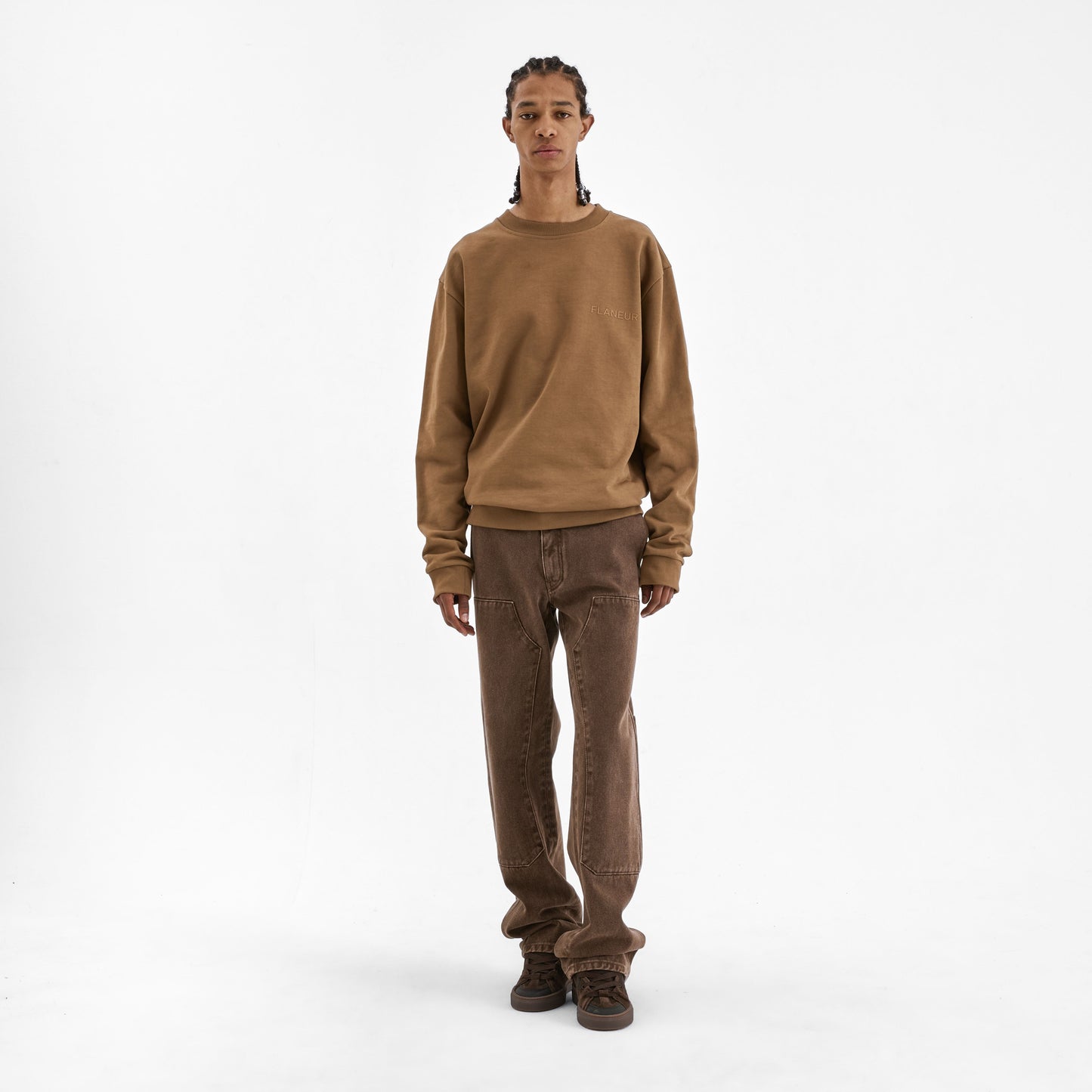 Tonal Logo Sweater Brown