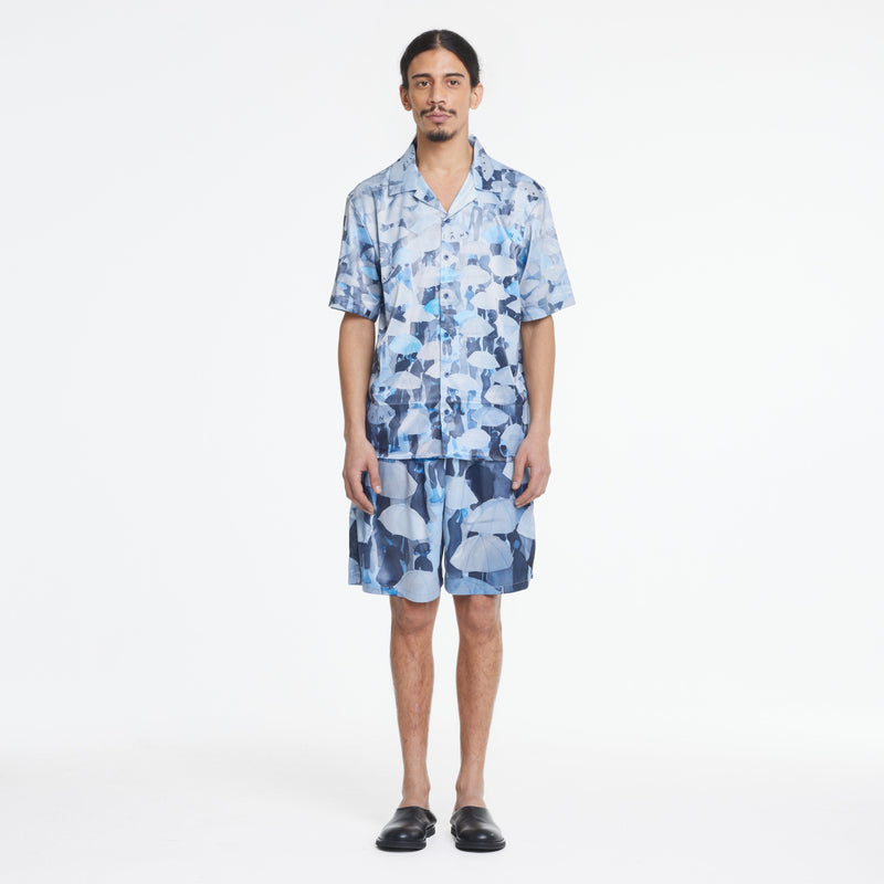 Umbrella Viscose Shorts | Blue