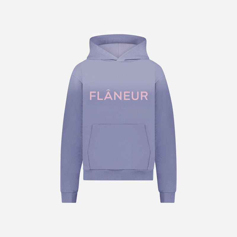Washed Puffed Logo Hoodie (500GSM) | Purple