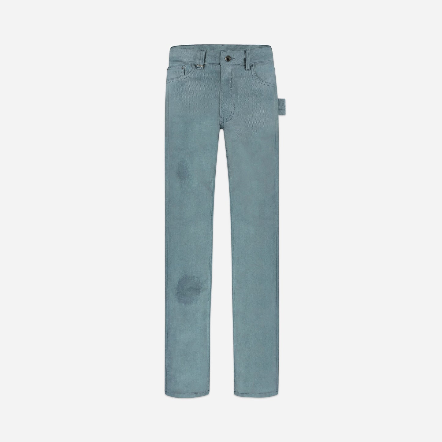 Waxed Denim Jeans Azure green