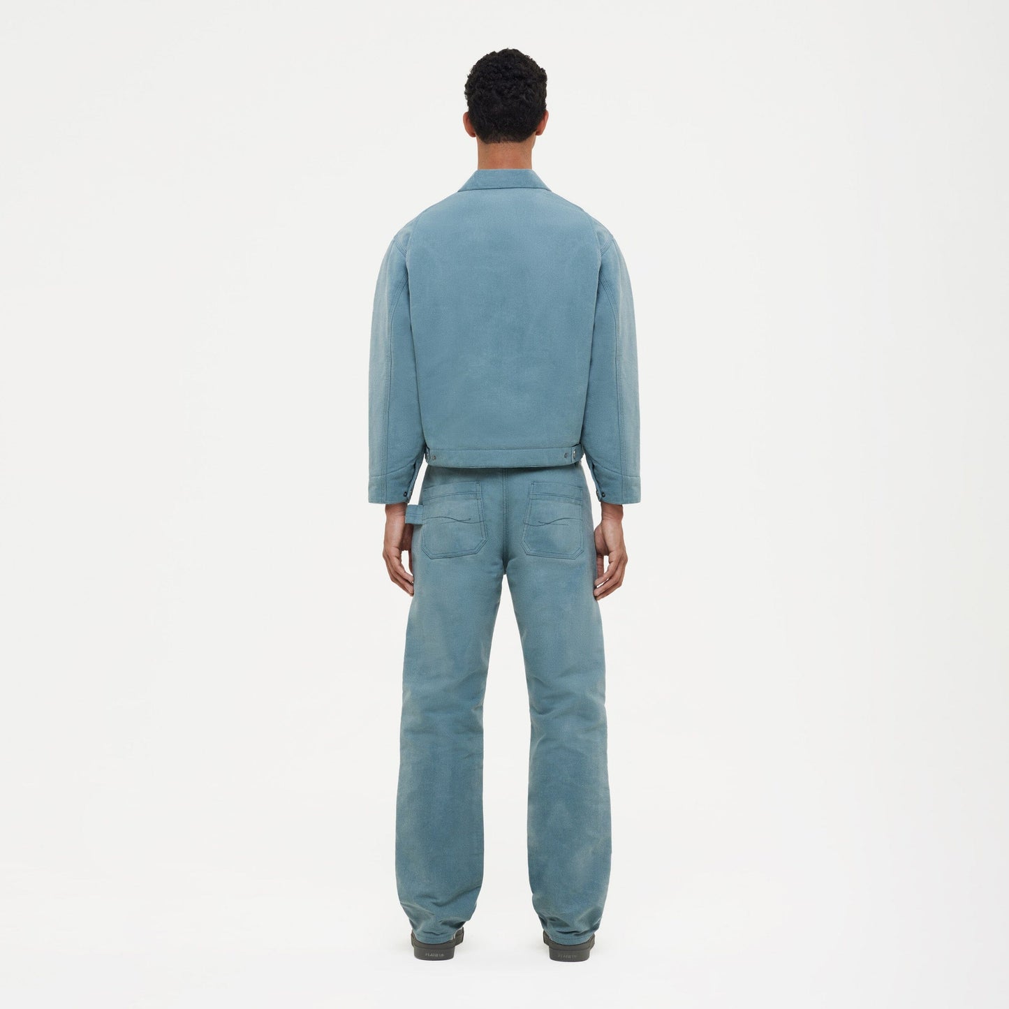 Waxed Denim Jeans Azure green